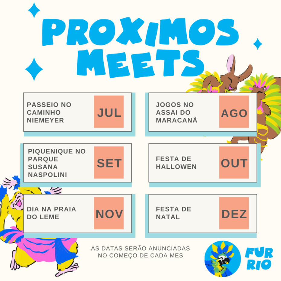 Calendario mensal de meets